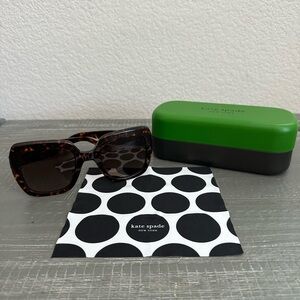 Kate Spade Tortoise Sunglasses with Green Case